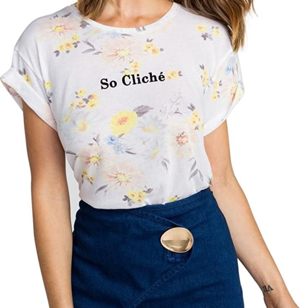 NEW WILDFOX Manchester Tee So Cliche Floral